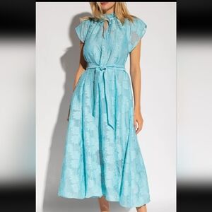 NEW SAMSOE SAMSOE Karookh Tie Waist Blue Maxi Dress